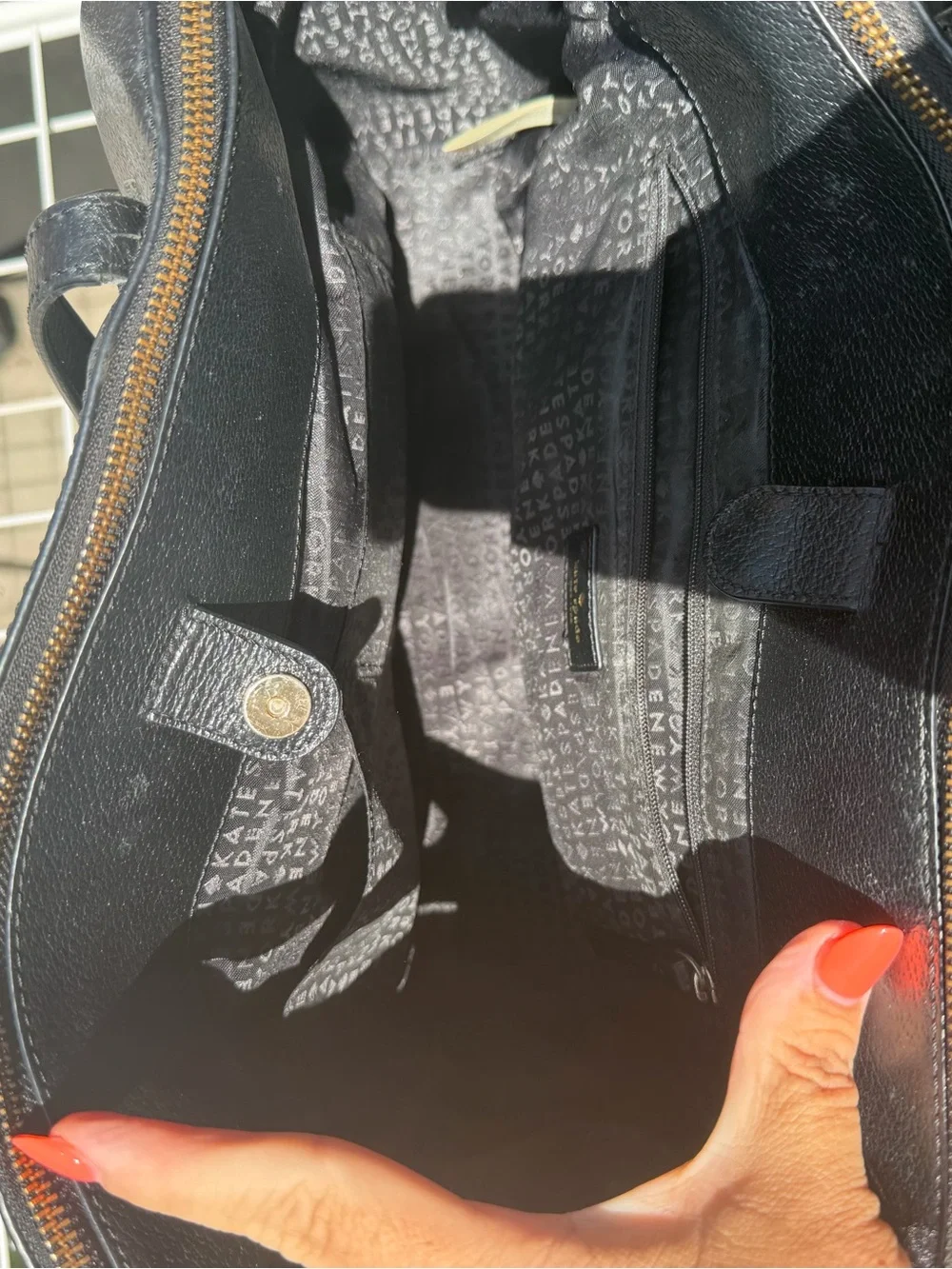 kate spade Black Pebbled Leather Tote Shoulder Bag